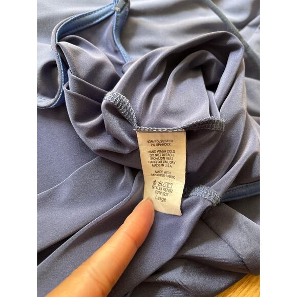 NWT Mahina Blue Silky 70s Style Indie Boho Romper Jumpsuit Size Large - Picture 7 of 7